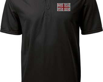 Men's Union Jack Patch Pocket Print Textured Polo Tee T