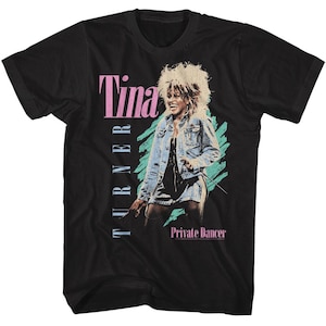 Tina Turner Black Shirt | Officially Licensed Pastel Retro Graphic Tee | Vintage Music Legend T-Shirt for Fans