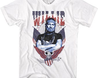 Willie Nelson Americana Eagle White Shirt
