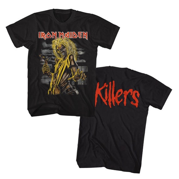 【稀少】90s IRON MAIDENアイアンメイデン　総柄Tシャツ　黒　L相当 Iron Maiden Killers Front and Back Black Shirts - Etsy