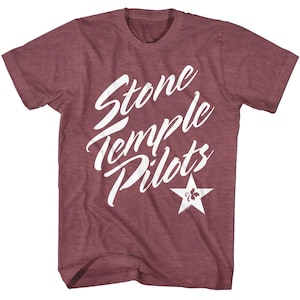 Stone Temple Pilots Maroon Logo Shirt: Officially Licensed Vintage Rock Tee