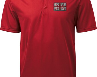 Men's Union Jack Patch Pocket Print Textured Polo Tee T