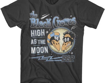 Officially Licensed The Black Crowes Grey Adult Shirt – High as the Moon Graphic Tee – Classic Rock Band – Music Festival & Concert Shirt