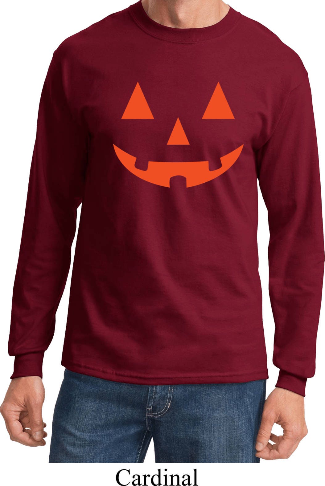 Men's Halloween Shirt Orange Jack O Lantern Long Sleeve | Etsy