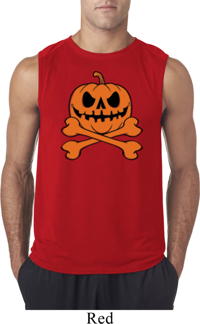 Men/'s Halloween Shirt Pumpkin Skeleton Sleeveless Tee T-Shirt 18774-42700