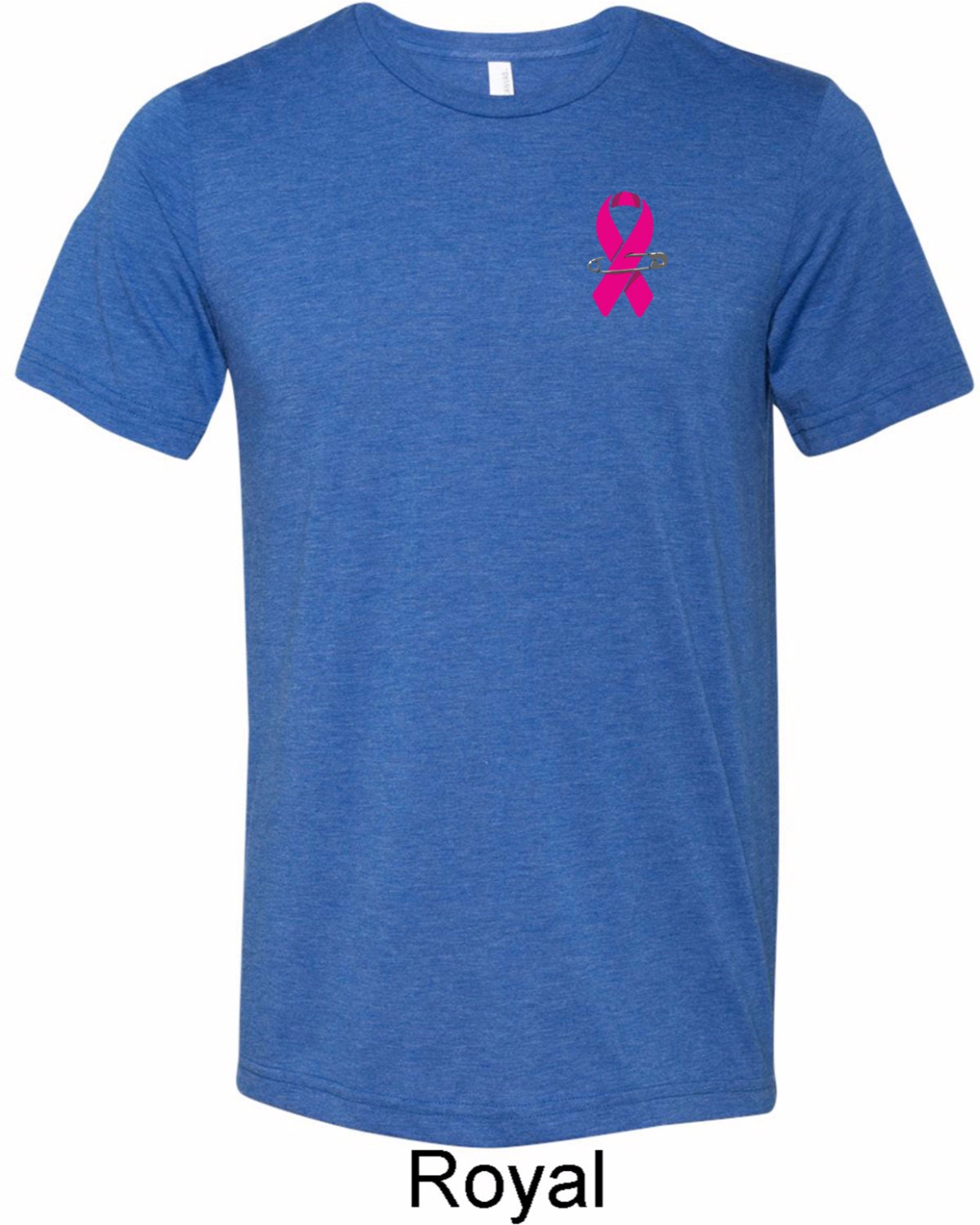 Pink Ribbon Pin Pocket Print Adult Breast Cancer Awareness Tri Blend ...