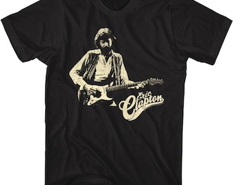 Eric Clapton Vintage Guitar Black Shirts