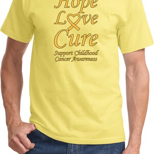 Hope Love Cure Support Childhood Cancer Awareness Tee T-Shirt CH-HLC-PC61 image 9