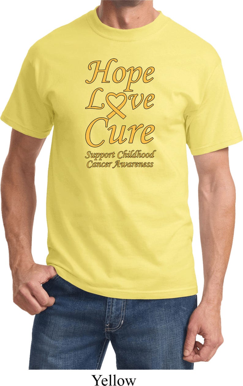 Hope Love Cure Support Childhood Cancer Awareness Tee T-Shirt CH-HLC-PC61 image 9