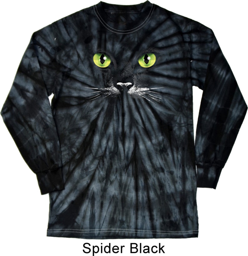 Halloween Black Cat Long Sleeve Tie Dye Tshirt 07268D42000 Etsy
