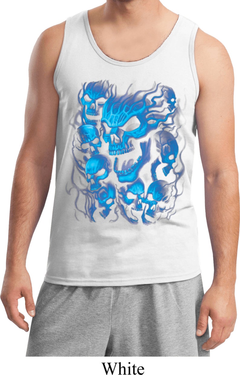 Screaming Blue Skulls Men/'s Tank Top 18634D0-2200