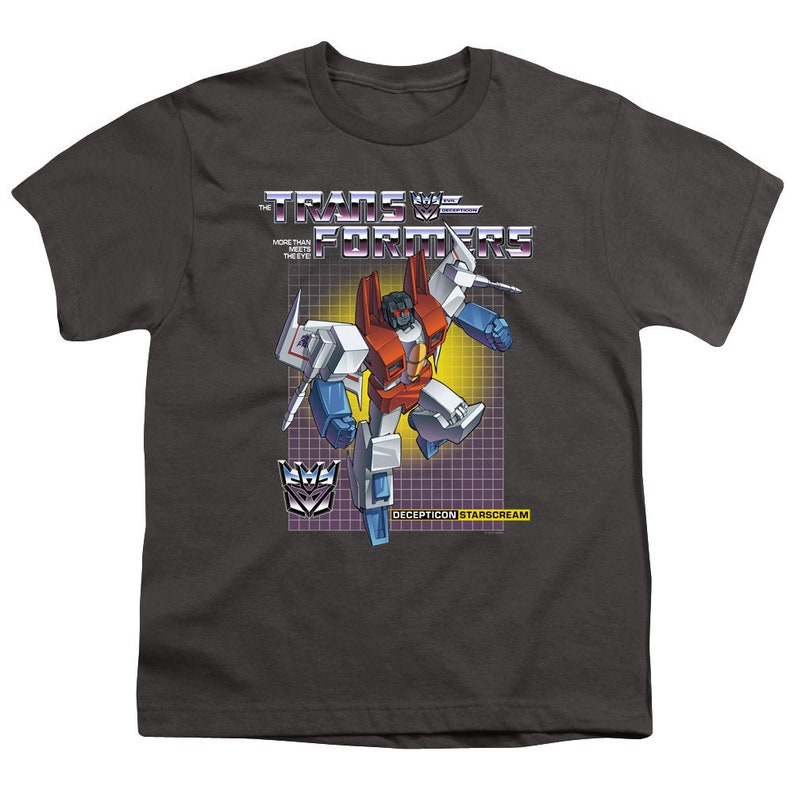 Transformers Starscream Kid/'s Charcoal T-Shirts