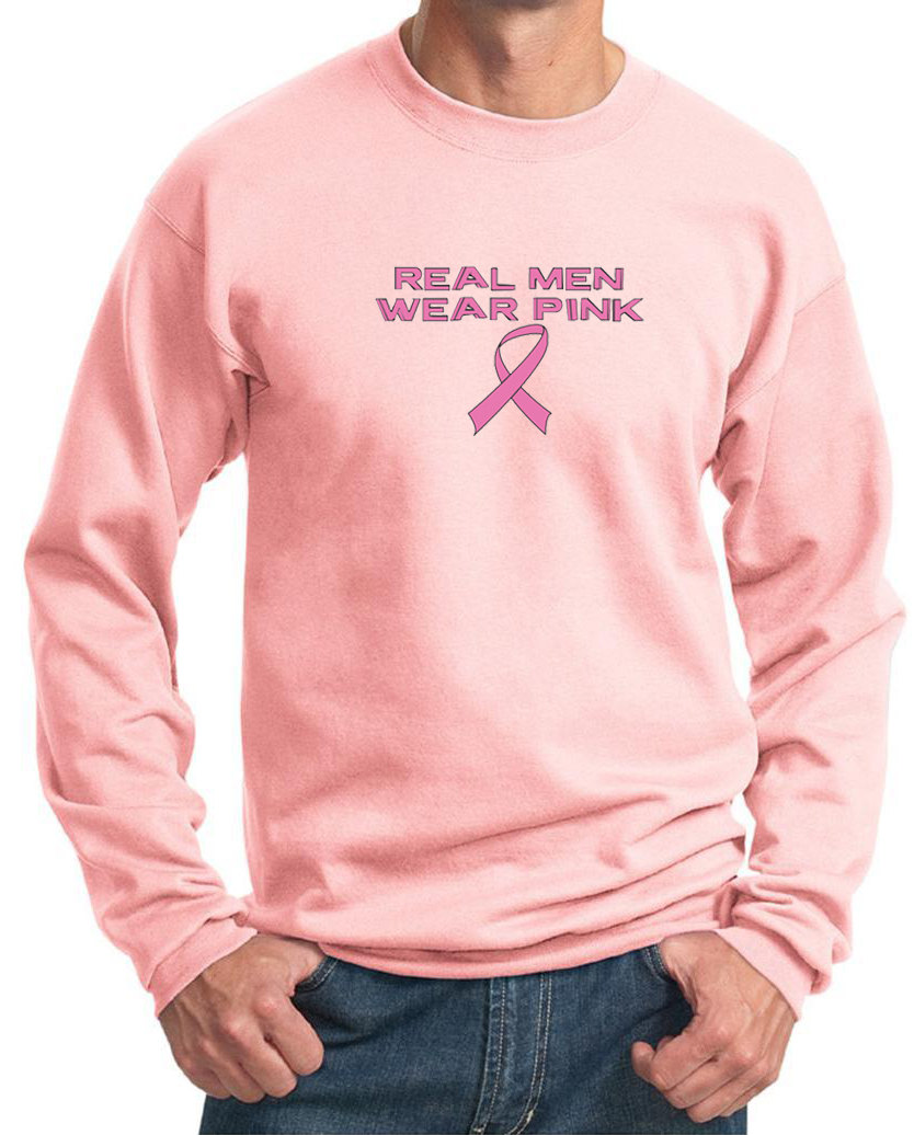 Sweat à Capuche Real Men Wear PINK - Gildan Heavy Blend - Homme - S à 3XL - Neuf Sans étiquettes - Soutien Cancer Du Sein