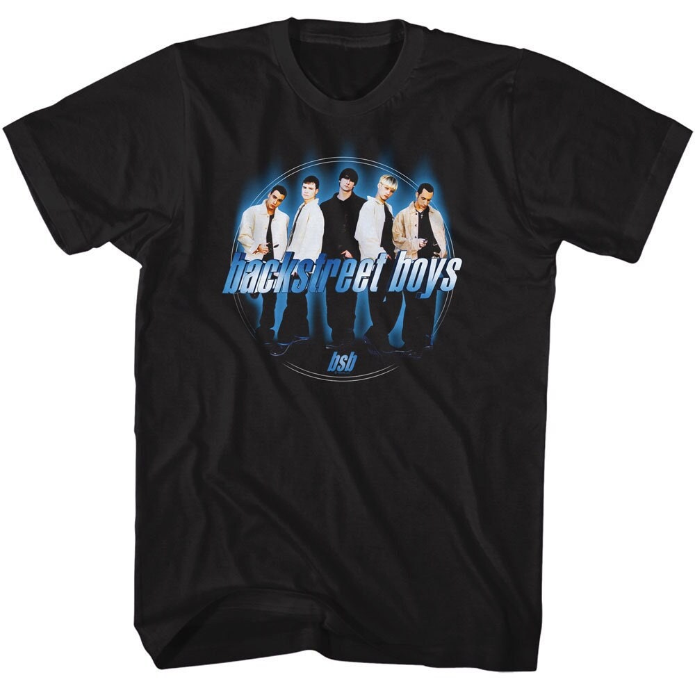 Backstreet Boys Blue Circle Logo Black Shirts
