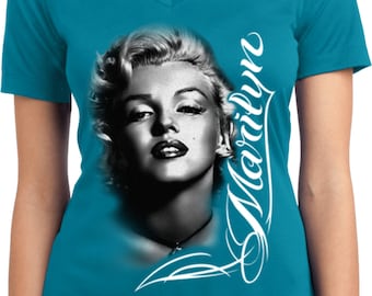Marilyn Monroe Performance V-neck Shirt Womens Moisture Wicking