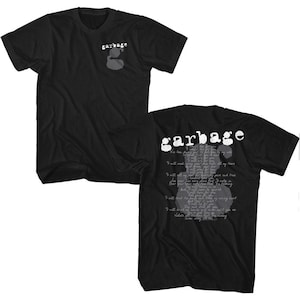 Garbage #1 Crush Lyrics Front & Back Printed Black Shirts