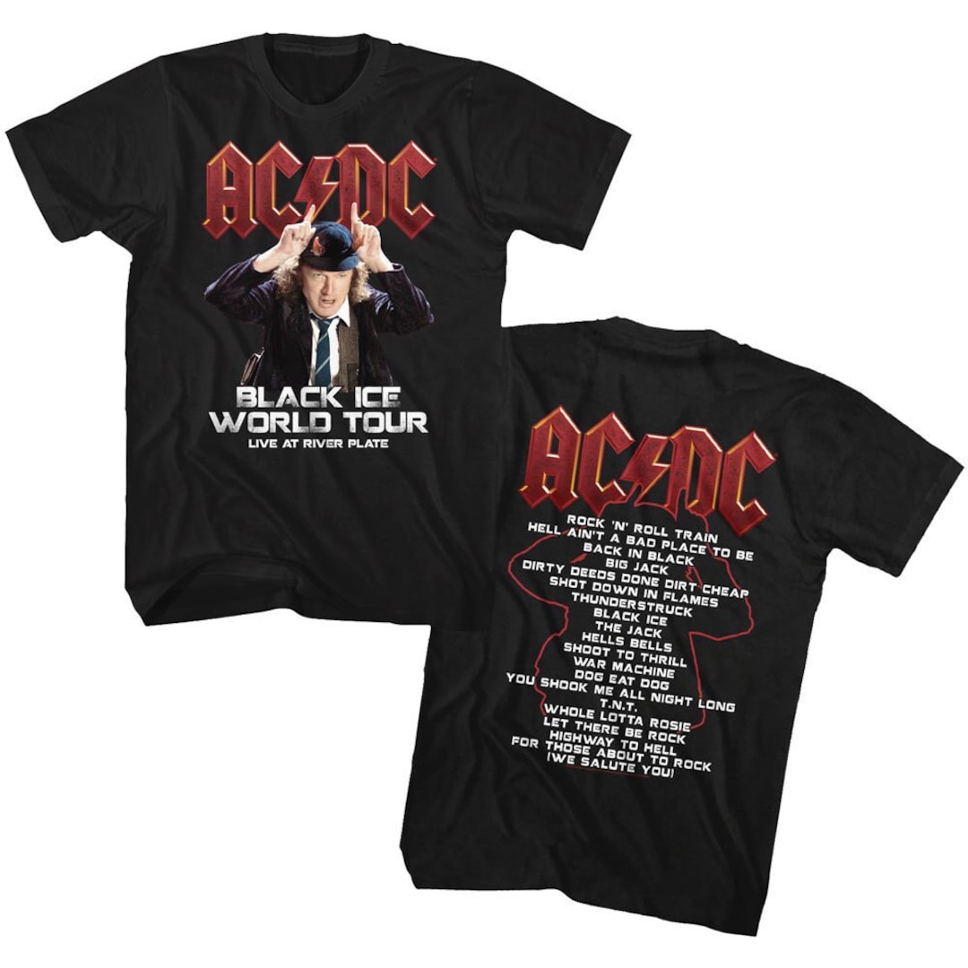 AC/DC Black World Ice Tour Live at River Place Adult Front & Back