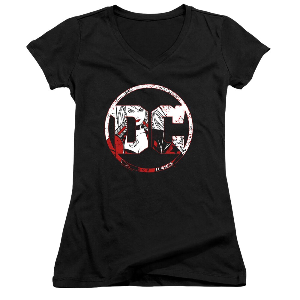 Batman DC Logo Harley Quinn Juniors and Women Black T-shirts | Etsy