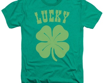 Saint Patrick's Day Mens Green Wanna Get A Lil' Lucky? Tee Leprechaun T- Shirt