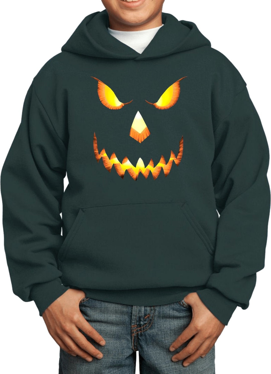 Halloween Pumpkin Head Kids Hoodie PUMPKINHEADPC90YH Etsy