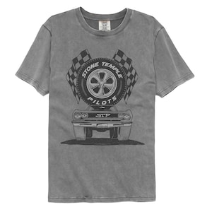 Stone Temple Pilots Grey Pigment Shirt – Officially Licensed Band Tee Featuring Classic Car Graphic