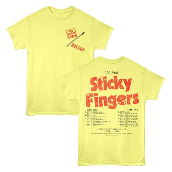 古着　The Rolling Stones Tシャツ イエロー Rolling Stones Sticky Fingers T-shirt: Officially Licensed Vintage