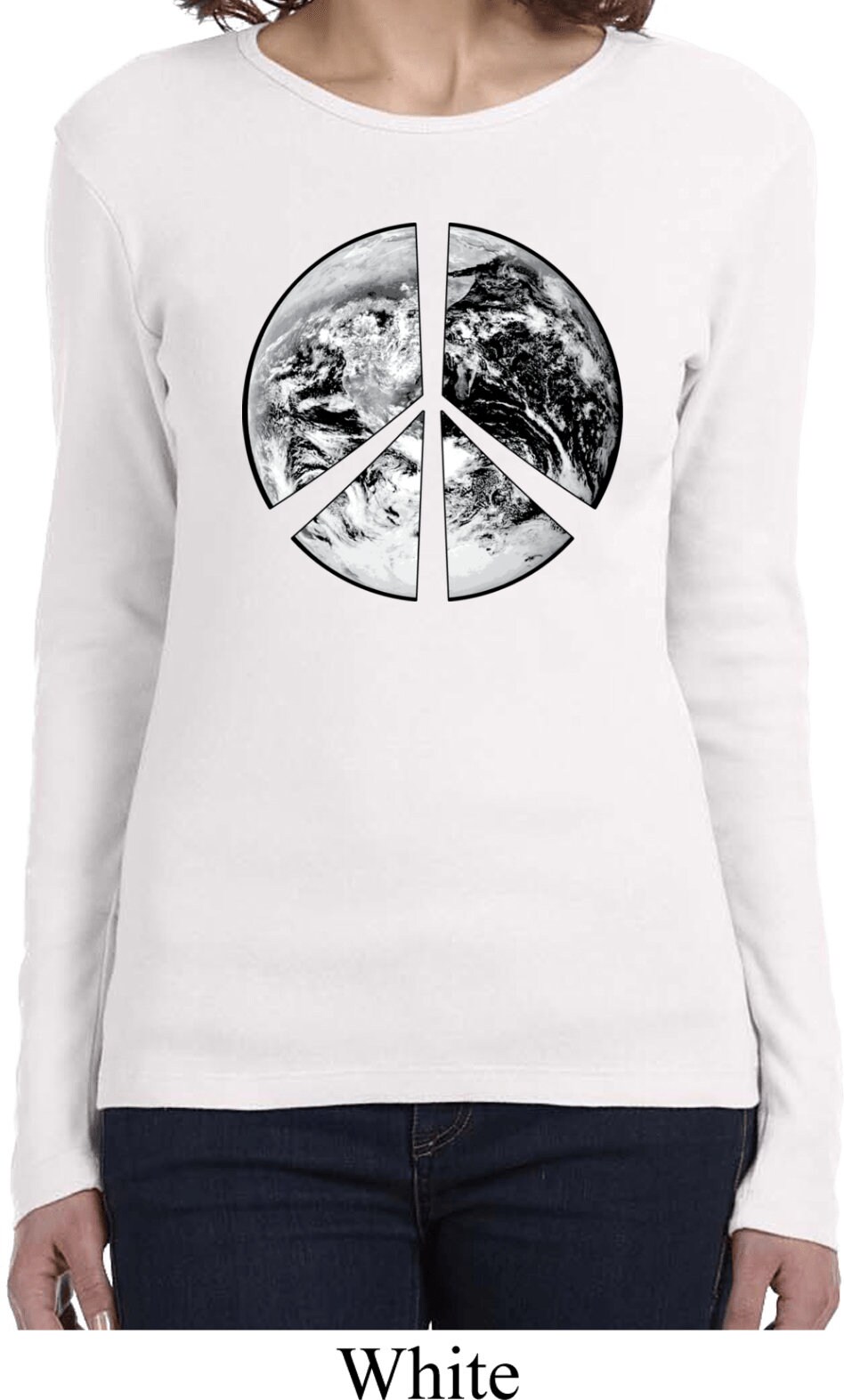 Ladies Peace Earth Long Sleeve T-Shirt EARTH-5001 | Etsy