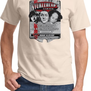 Three Stooges Shirt Nyuklehead&#39;s Garage Tee T-Shirt 18664D2-PC61