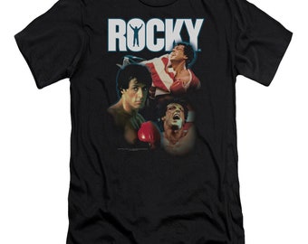 T-Shirt Homme Rocky Balboa 'It Ain't Over' Officiel Hybris - Blanc Coton - Neuf Avec étiquettes