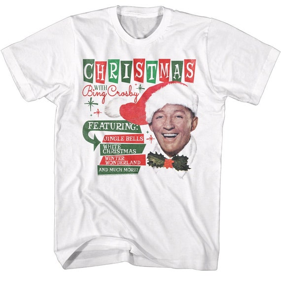 Bing Crosby Christmas Hat and Songs White Shirts