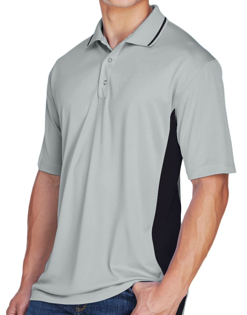 Shelby Blue and Red Pocket Print Men/'s Ford Cool /& Dry Two Tone Polo Shirt 18150EL9-PP-8406