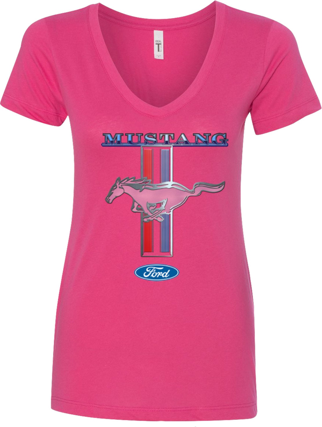 Ford Mustang Stripe Ladies V-Neck Shirt 13732D1-N1540 | Etsy