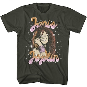 Janis Joplin Sparkle Charcoal Grey Shirt