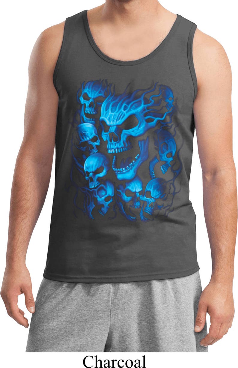 Screaming Blue Skulls Men/'s Tank Top 18634D0-2200