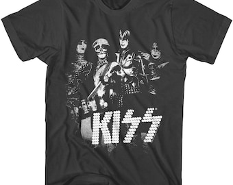 Kiss Band Faces Black Adult Classic T-shirt - Etsy