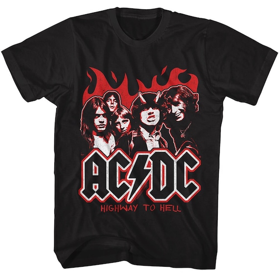 AC/DC Highway to Hell 2 Tone Black Shirts - Etsy