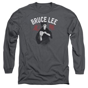 Bruce Lee Ready - T-shirt Unisex Adulto, Colore Antracite, In Cotone, Vestibilità Regolare, Con Licenza Ufficiale, Stampata Nel Regno Unito