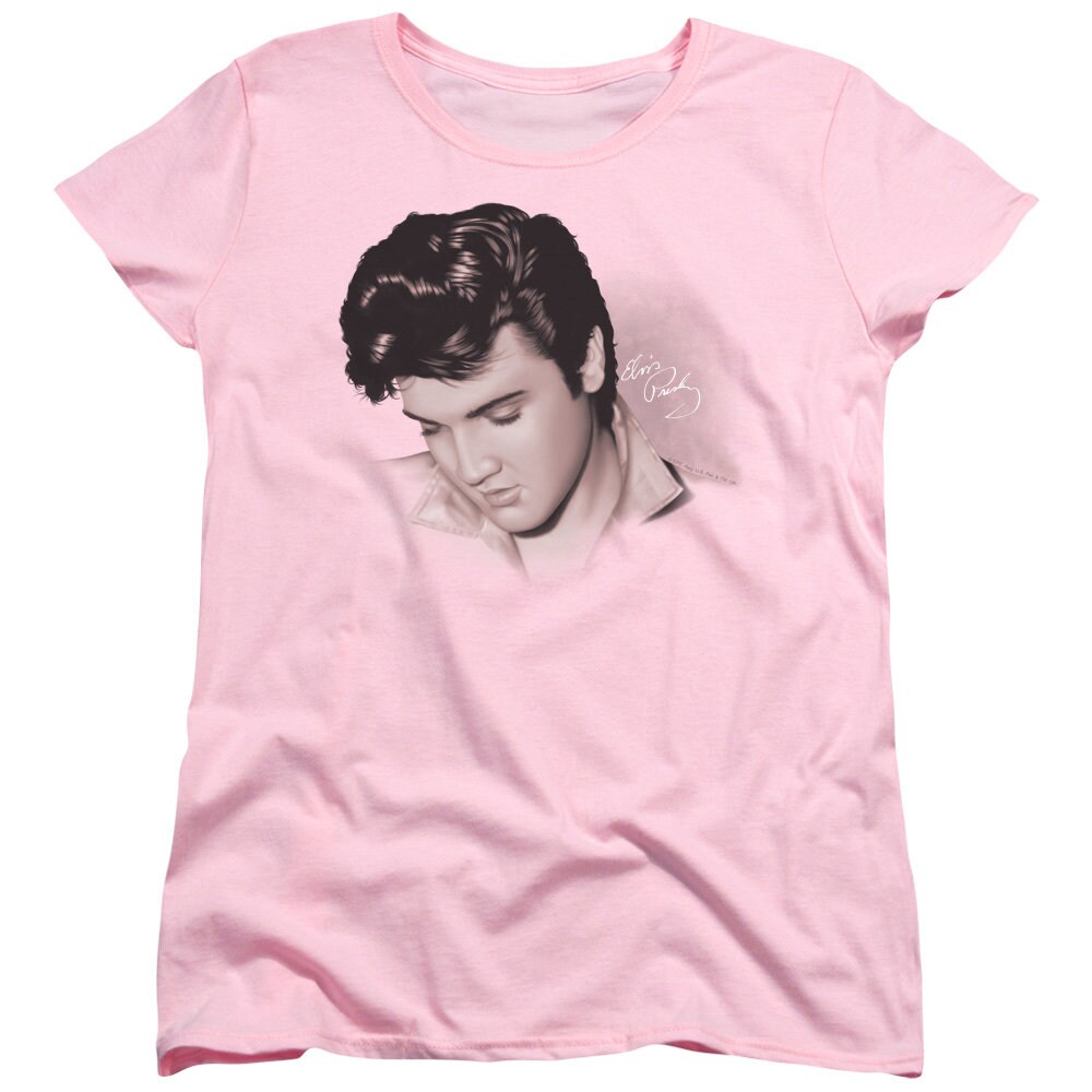 Elvis Presley Looking Down Juniors and Women Pink T-shirts - Etsy