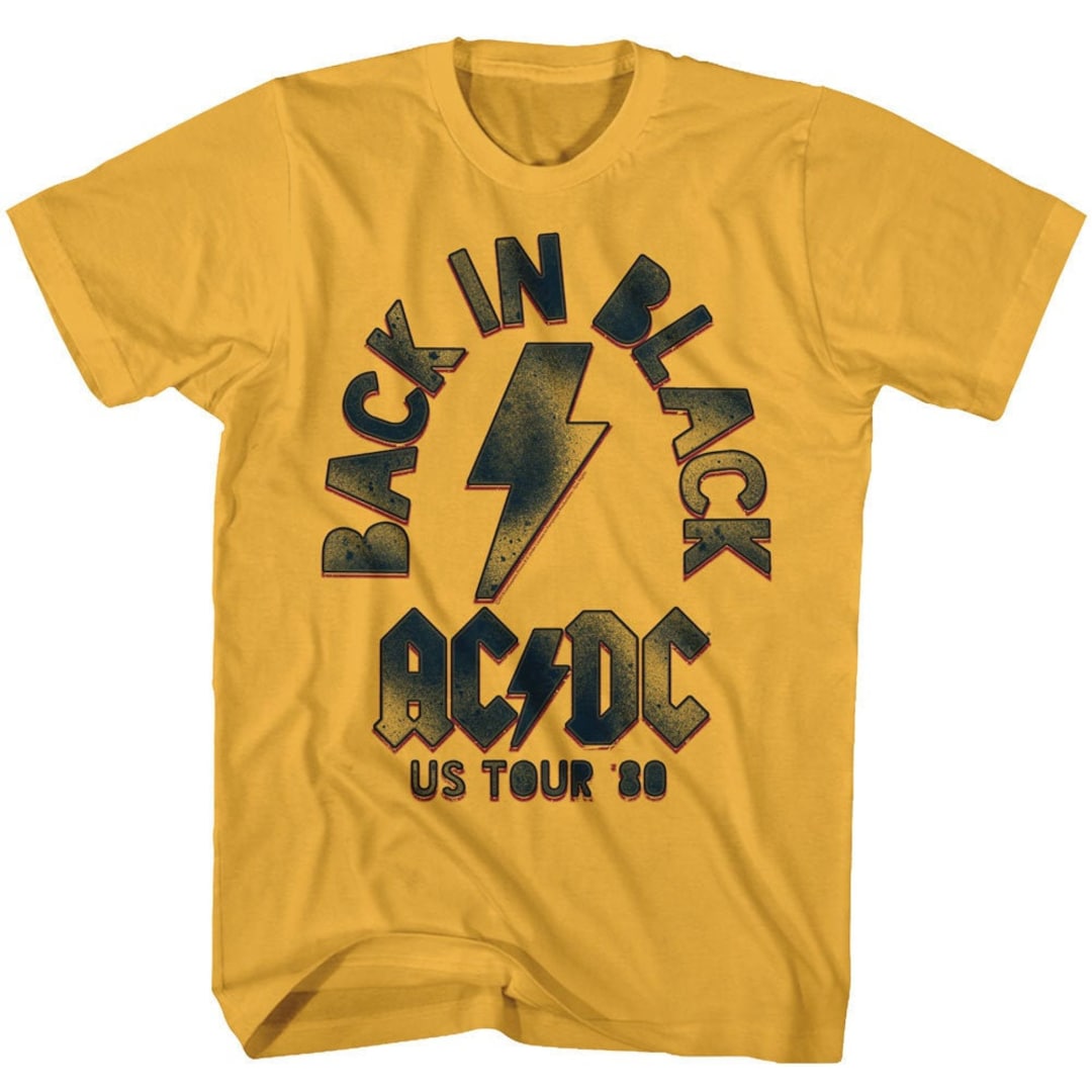AC/DC Back in Black Gold Shirts - Etsy