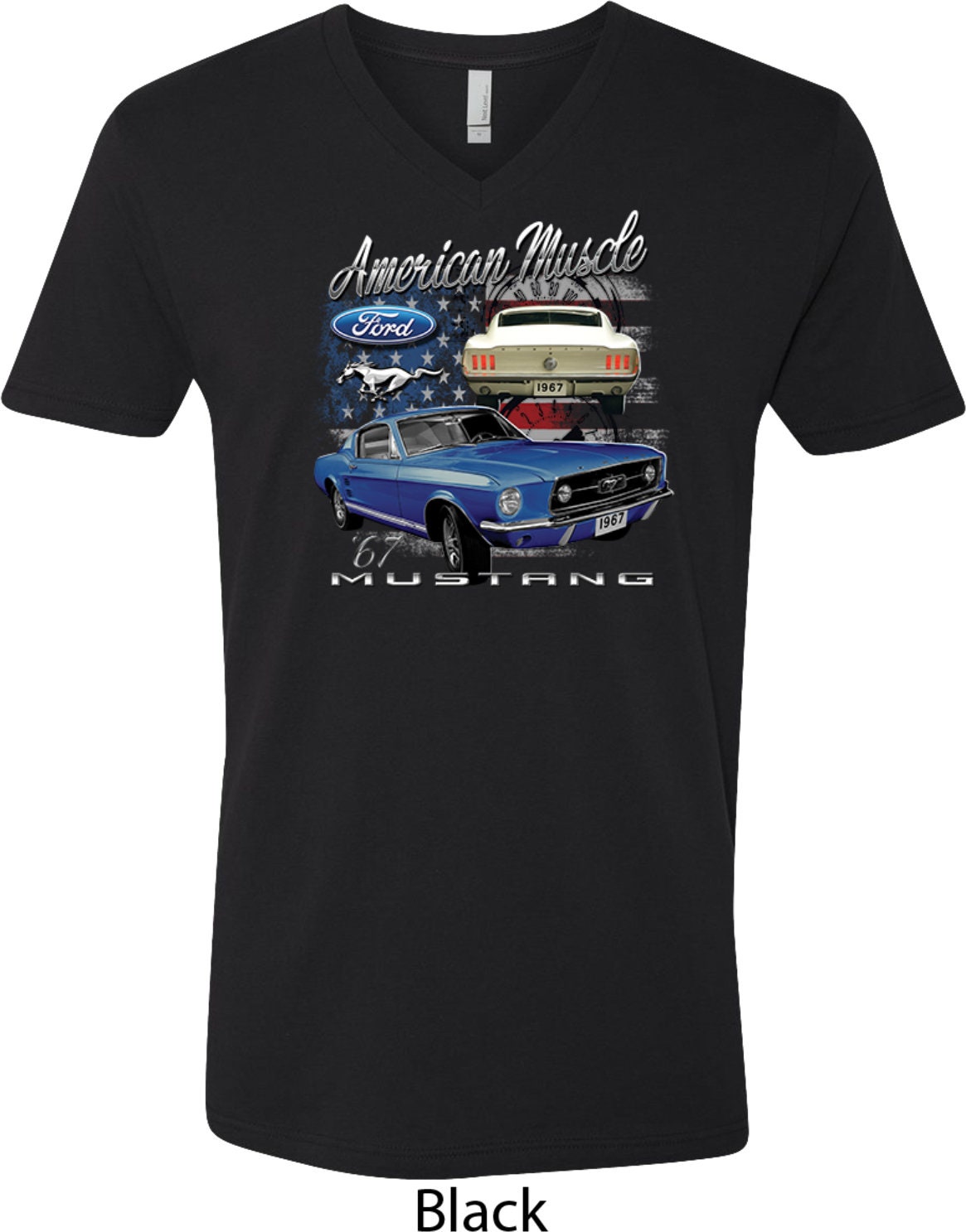 American Muscle 1967 Ford Mustang V-Neck Shirt 21278D1-N3200 | Etsy