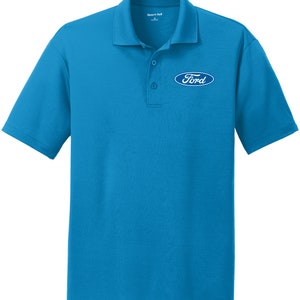 Men's Ford Shirt Ford Oval Pocket Print Textured Polo Tee T-shirt ...