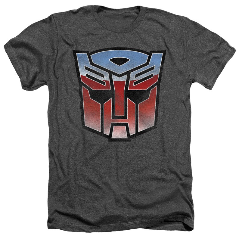 Transformers Blue and Red Autobot Logo Charcoal Shirts image 4