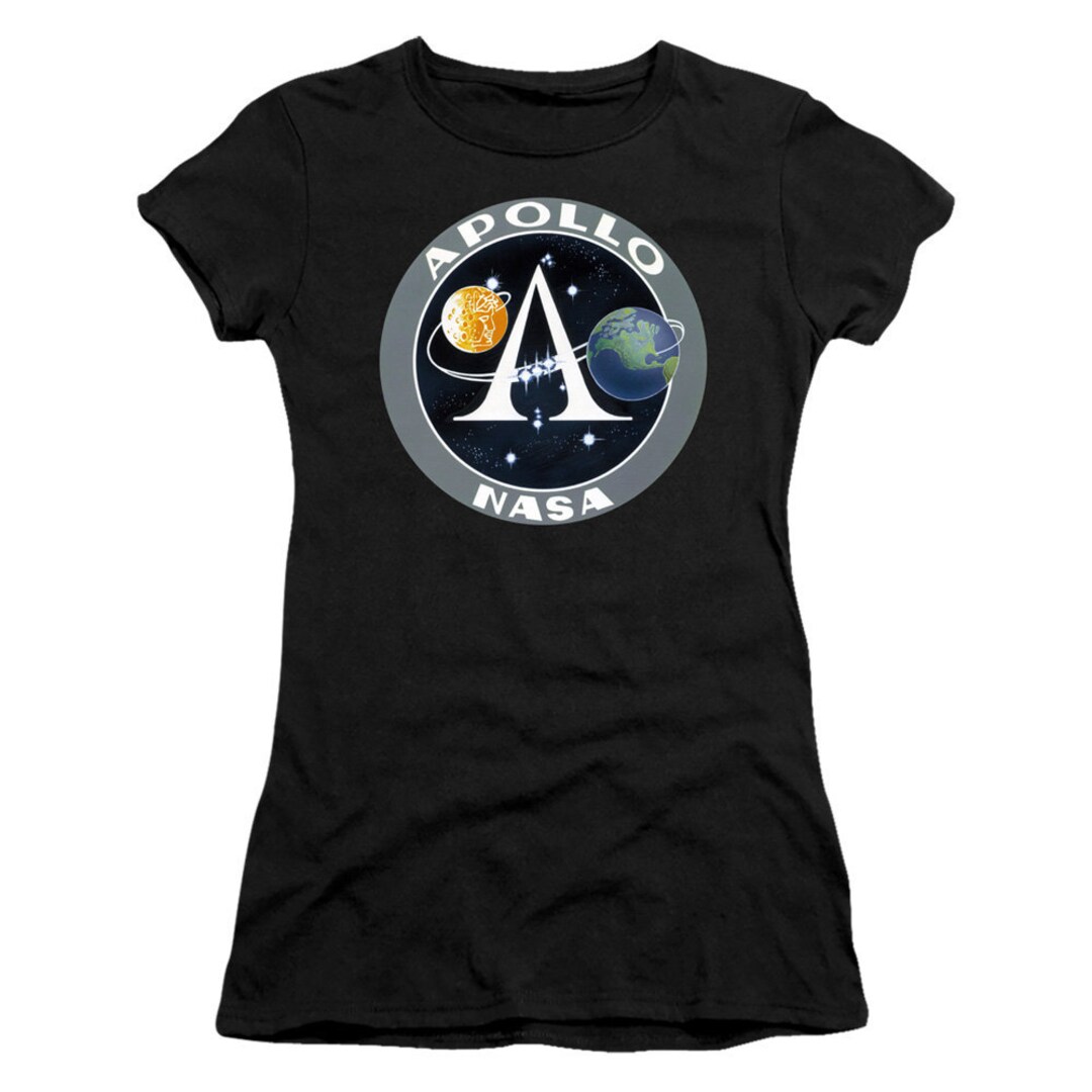NASA Apollo Mission Patch Juniors and Women Black T-shirts - Etsy