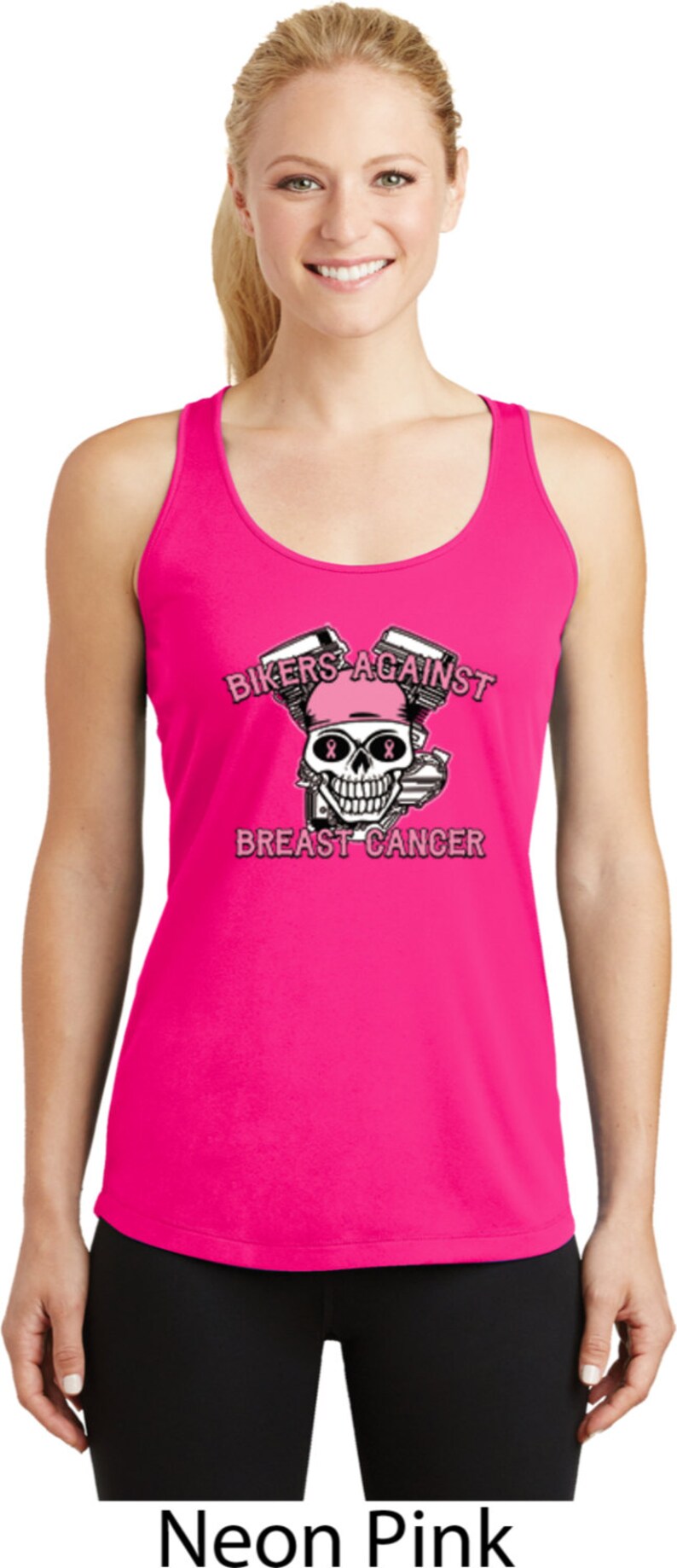 Bikers Against Breast Cancer Ladies Breast Cancer Awareness Dry Wicking Racerback 17858-LST356 image 4