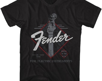 Fender Fine Electric Instruments Made in The USA Black Shirts