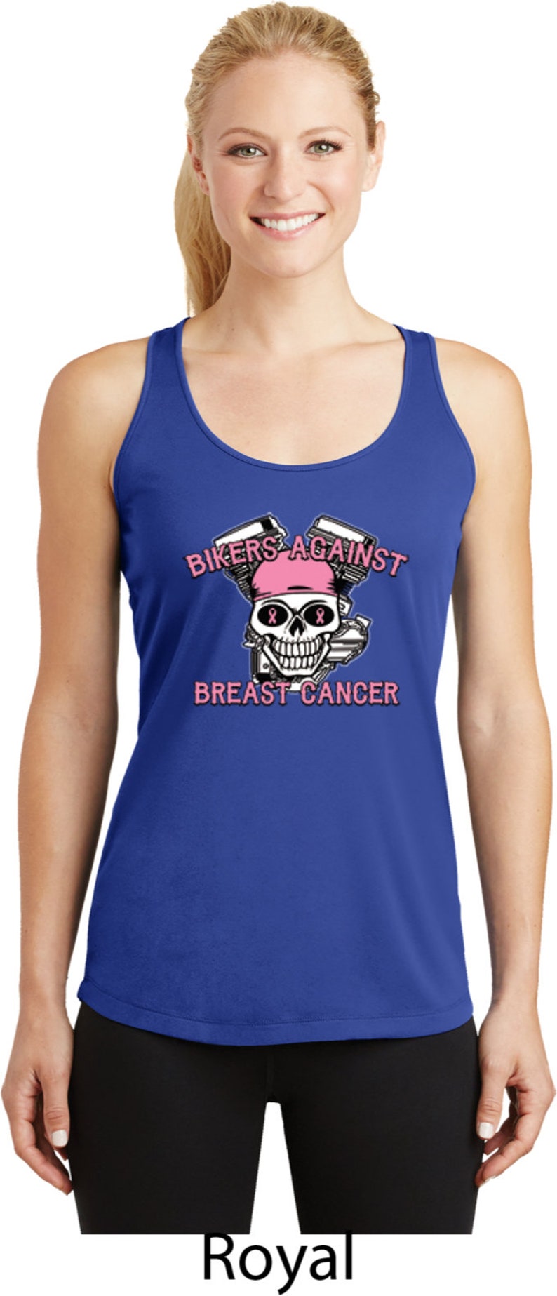 Bikers Against Breast Cancer Ladies Breast Cancer Awareness Dry Wicking Racerback 17858-LST356 image 8