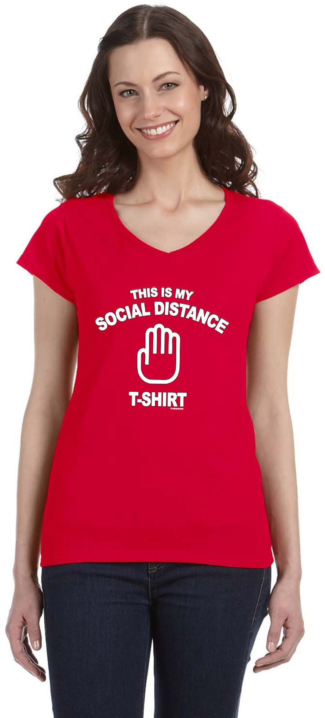 This is My Social Distancing Shirt Women's Fit V-neck T-shirt SDSHIRT ...