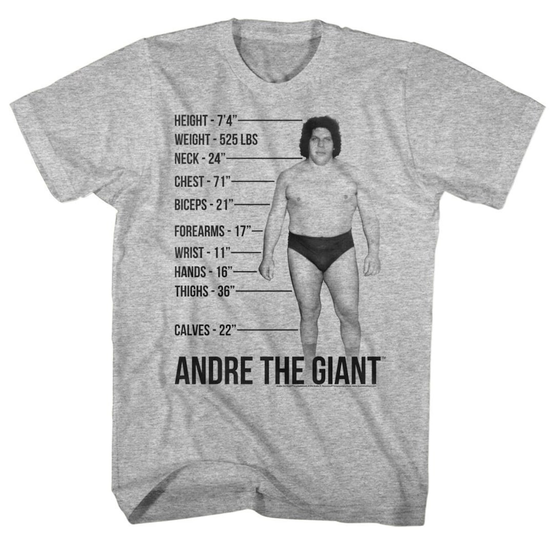 Andre the Giant Body Measurements Heather Gray Shirts - Etsy
