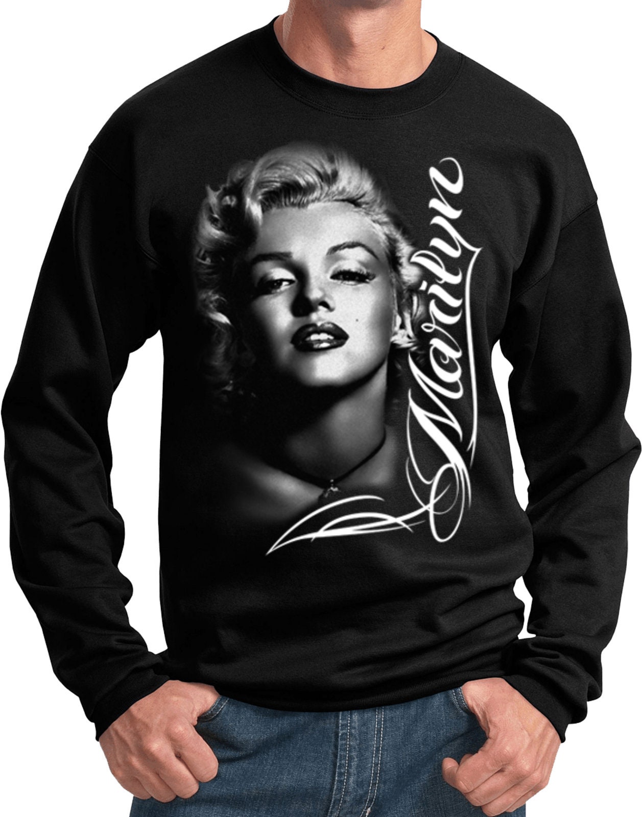 Marilyn Monroe Black and White Sweat Shirt 17542D0-PC90 - Etsy