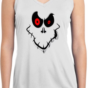 Ladies Halloween Shirt Ghost Face Moisture Wicking Sleeveless Tee T-Shirt GHOSTFACE-LST352